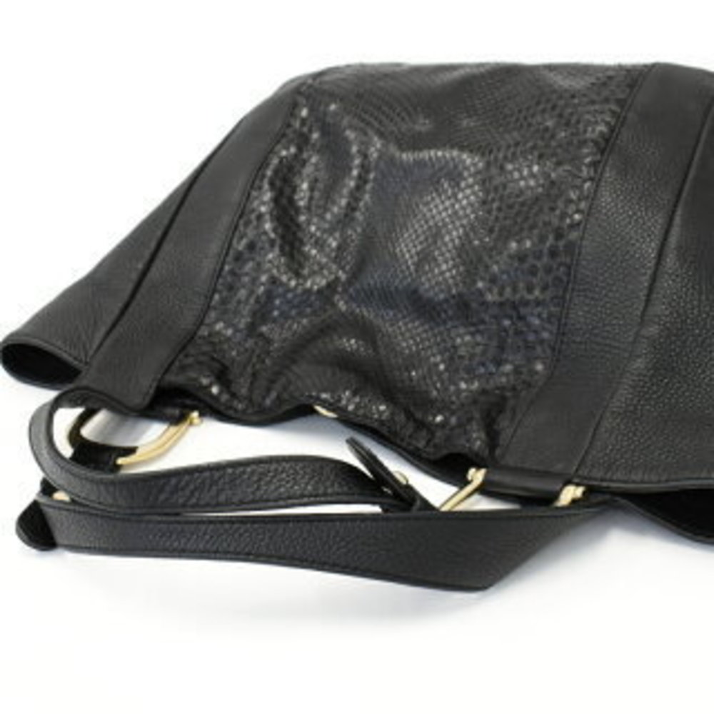 Gucci Shoulder Bag Black Python Leather - image 8